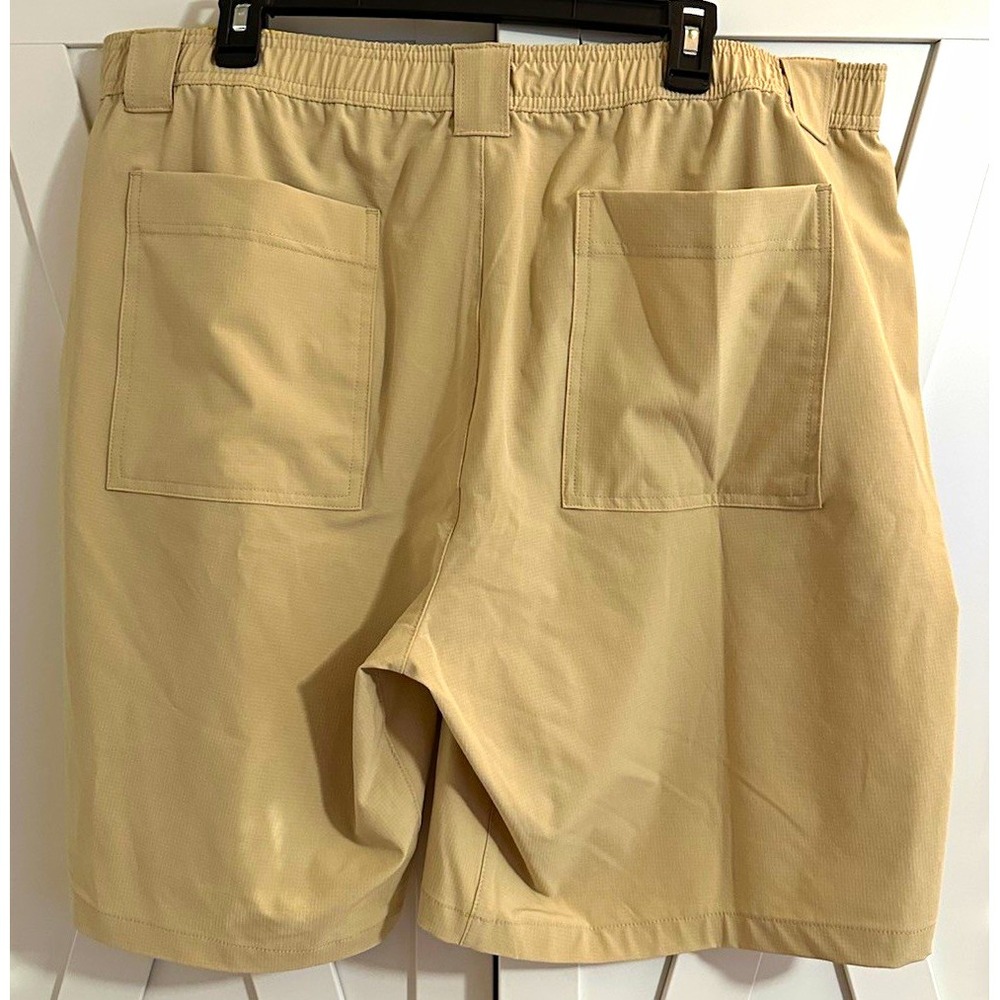 Bonobos Men's Beige Chino Shorts Polyester Ripstop Flat Front 9" Pockets